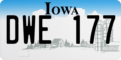 IA license plate DWE177