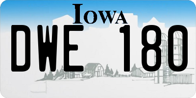 IA license plate DWE180
