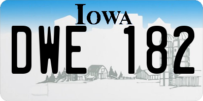 IA license plate DWE182