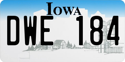 IA license plate DWE184