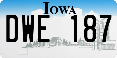 IA license plate DWE187