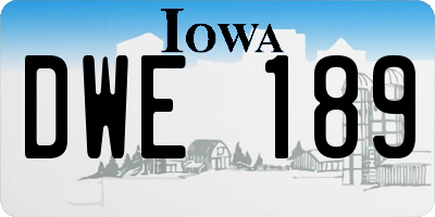 IA license plate DWE189