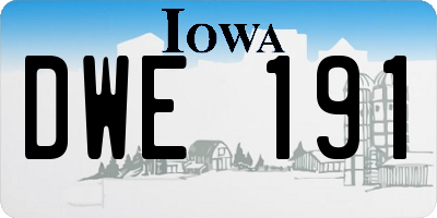 IA license plate DWE191