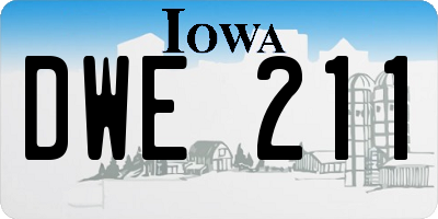 IA license plate DWE211