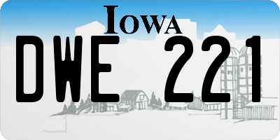 IA license plate DWE221