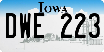 IA license plate DWE223