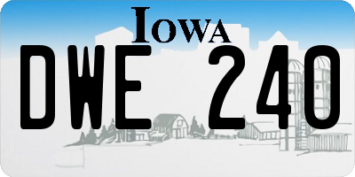 IA license plate DWE240