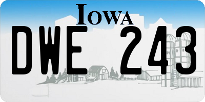 IA license plate DWE243