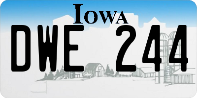 IA license plate DWE244