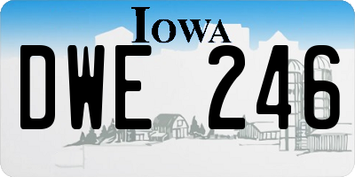 IA license plate DWE246