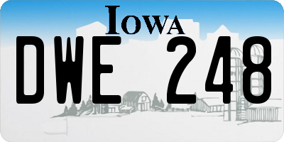 IA license plate DWE248