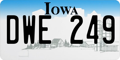 IA license plate DWE249