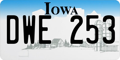 IA license plate DWE253
