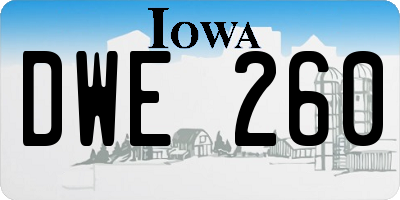 IA license plate DWE260