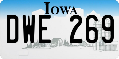 IA license plate DWE269