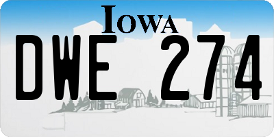 IA license plate DWE274