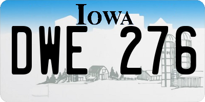 IA license plate DWE276