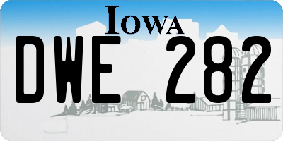 IA license plate DWE282
