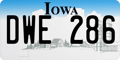 IA license plate DWE286