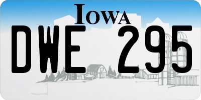 IA license plate DWE295