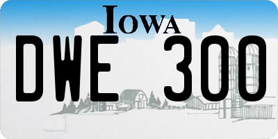 IA license plate DWE300