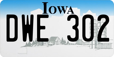 IA license plate DWE302