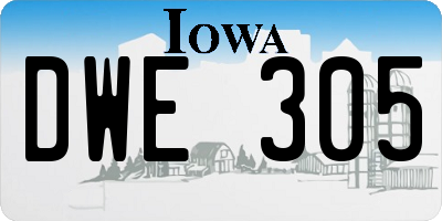 IA license plate DWE305