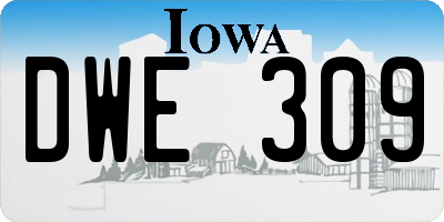 IA license plate DWE309