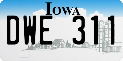 IA license plate DWE311