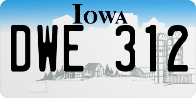 IA license plate DWE312