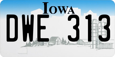 IA license plate DWE313