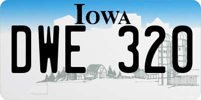 IA license plate DWE320