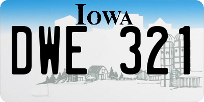 IA license plate DWE321