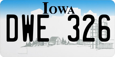 IA license plate DWE326