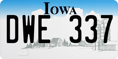IA license plate DWE337