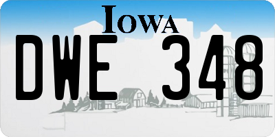 IA license plate DWE348