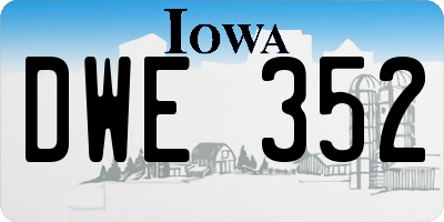 IA license plate DWE352