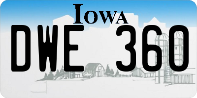IA license plate DWE360