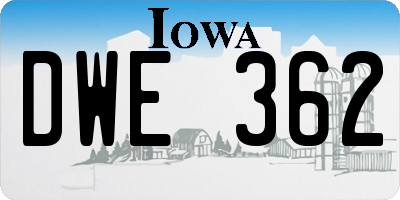 IA license plate DWE362