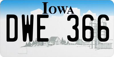 IA license plate DWE366