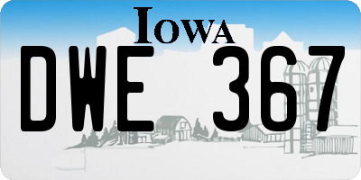 IA license plate DWE367