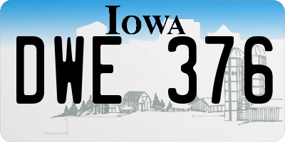 IA license plate DWE376