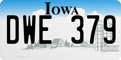 IA license plate DWE379
