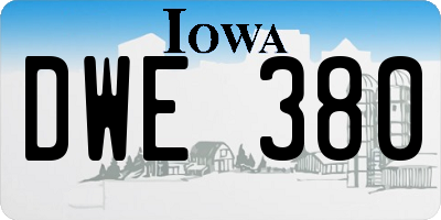 IA license plate DWE380