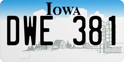 IA license plate DWE381