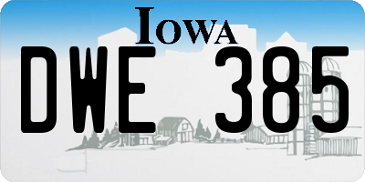 IA license plate DWE385