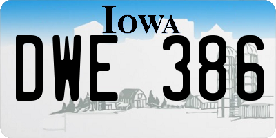 IA license plate DWE386