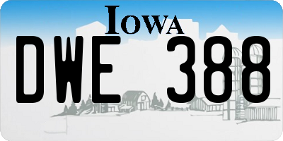 IA license plate DWE388