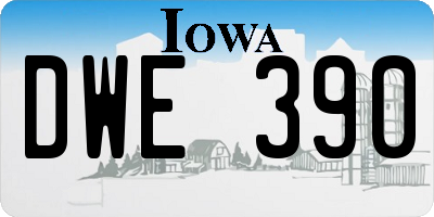 IA license plate DWE390