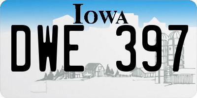 IA license plate DWE397